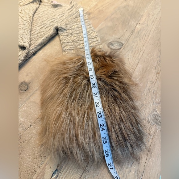 Calypso St Barth cardigan cashmere gold metallic fur cuffs M - Picture 6 of 10